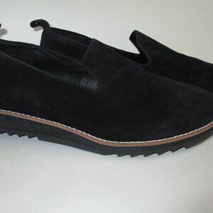 Eileen Fisher Black Suede Leather Flat Loafers Women’s Size 7 Casual Travel Slip